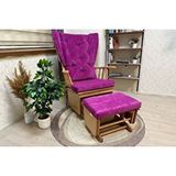 Vivense Mama Puflu Sallanan Sandalye, Fuşya, Naturel Ahşap