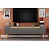 Vivense Mana Ahşap Ayakli Tv Ünitesi, Antrasit, 160 Cm Gri
