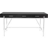 Vivense Mandy Paslanmaz Metal Çalışma Masası, Beyaz Siyah - 160 cm x 75 cm x 76 cm
