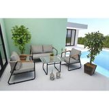 Vivense Margo Metal Bahçe Takımı, Gri - 66 cm x 73 cm x 77 cm
