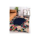 Vivense Markaev Kilim, Gül Desenli, Siyah, 80x150 Siyah