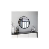 Vivense Marsah Home Metal Çerçeveli Yuvarlak Ayna, Siyah, 70X70