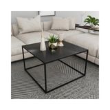 Vivense Marsah Home Orta Sehpa, Metal - 75 cm x 75 cm x 45 cm - Siyah