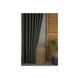Vivense Massarelli Keten Seyrek Pile Fon Perde, Koyu Yeşil, 60x260 Yeşil