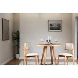Vivense Mavera Natural Ahşap Yuvarlak Masa Takımı, 90X90 - Naturel