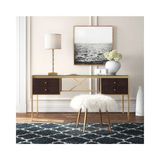 Vivense Megan Gold Metal Çalışma Masası, Venge - 160 cm x 70 cm x 76 cm - Sarı