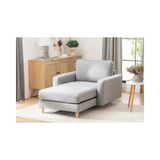Vivense Merlin Daybed, Ince Kol, Naturel, Keten, Gri