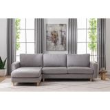 Vivense Merlin Mini Köşe Koltuk Naturel, Ince Kol, Şönil, Mavi Gri - 301 - Siyah - 80 cm x 160 cm x 80 cm