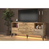 Vivense Mila LED Işıklı Konsol Tv Sehpası, Atlantik Çam, 160 cm - 160 cm x 35 cm x 70 cm