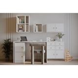 Vivense Minimalist Çalişma Masasi, 6 Kapak 4 Çekmece Beyaz