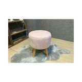 Vivense Miskin Puf, Pembe, Ahşap, Naturel Ayak