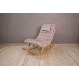Vivense Miskin Sallanan Sandalye, Pembe, Ahşap, Naturel Ayak