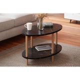 Vivense Miyu Oval Orta Sehpa, Siyah Mermer - 70 cm x 43 cm x 44 cm
