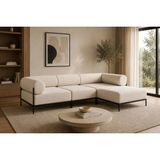 Vivense Mobflix Lagom Köşe Koltuk, Krem - 245 cm x 90 cm x 75 cm
