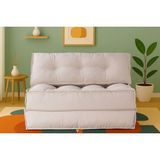 Vivense Mocca Keten Çift Kişilik Katlanır Yatak Uzanma Koltuğu, Bej - 120 cm x 78 cm x 78 cm