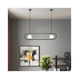 Vivense Modern Sultan Avize Ikili Siyah Kasalı Beyaz Camlı - 86 cm x 15 cm x 75 cm