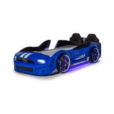 Vivense Mustang Arabalı Full Ledli Kumandalı Müzikli Yatak, Mavi - 90 x 190 cm
