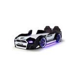 Vivense Mustang Arabalı Full Ledli Kumandalı Müzikli Yatak, Polis - Siyah - 10 cm
