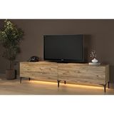 Vivense Napoli LED Işıklı Tv Sehpası, Atlantik Çam, 200 cm