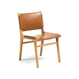 Vivense Napolyon Marin Deri Yemek Sandalyesi, Kahverengi - Naturel - 46 cm x 52 cm x 85 cm