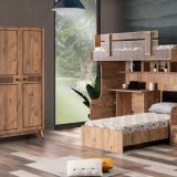 Vivense Natural Genç Odası Takımı 3 Kapaklı Ranza