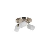 Vivense Nomi Üçlü Tepsili Mat Krom Beyaz Camlı Avize - 1 cm x 1 cm x 1 cm - Şeffaf