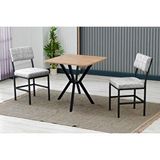 Vivense Nova Mutfak Masa Takımı, 2 Sandalye, Ceviz, 70X70 Cm, Gri