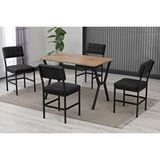 Vivense Nova Mutfak Masa Takimi, 4 Sandalye, Ceviz, 110x70 Cm, Antrasit Antrasit