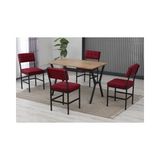 Vivense Nova Mutfak Masa Takımı, 4 Sandalye, Ceviz, 110X70 Cm, Bordo - 70X110
