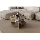 Vivense Oalla Ceviz Desen Orta Sehpa - 70 cm x 70 cm x 35 cm - Kahverengi