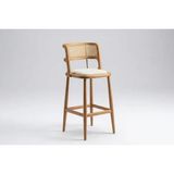 Vivense Odin Bar Sandalyesi, Naturel Ahşap, Krem Kumaş - 43 cm x 44 cm x 107 cm