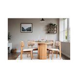 Vivense Otella Natural Ahşap Yuvarlak Masa Takımı, 90X90 - Naturel - 44 cm x 46 cm