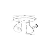 Vivense Otis Ikili Tepsili Eskitme Plafonyer Avize - 25 cm x 1 cm x 20 cm - Şeffaf