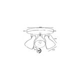 Vivense Otis Üçlü Tepsili Eskitme Plafonyer Avize - 30 cm x 1 cm x 20 cm - Şeffaf