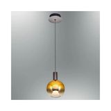 Vivense Özcan Aydınlatma Luccastekli Sarkıt, Platin Kasa Q15 Cam Sarı, 2848-1A-P-03 - 15 cm x 15 cm x 120 cm