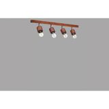 Vivense Pamela Dörtlü Sıralı Ceviz Plafonyer Avize - 65 cm x 1 cm x 18 cm