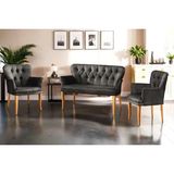 Vivense Paris Kollu Çay Seti Koltuk Takımı, Füme - Antrasit - 115 cm x 50 cm x 45 cm