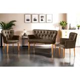 Vivense Paris Kollu Çay Seti Koltuk Takımı, Kahve - Kahverengi - 115 cm x 50 cm x 45 cm