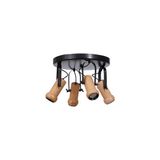 Vivense Pascal Dörtlü Tepsili Naturel Plafonyer Avize - 35 cm x 1 cm x 26 cm - 0-Siyah
