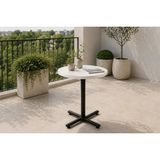 Vivense Payas Metal Ayak Mutfak Bahçe Balkon Bistro ve Cafe Masası, 70X70 Cm, Beyaz Siyah