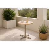 Vivense Payas Metal Ayak Mutfak Bahçe Balkon Bistro ve Cafe Masası, 70X70 Cm, Naturel Vizon