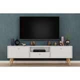 Vivense PENTA TV SEHPASI, AHŞAP AYAKLI, BEYAZ, 160 CM