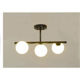 Vivense Plafonyer Beste Sıralı Beyaz Camlı Siyah Avize, Üçlü - 25 cm x 55 cm x 45 cm