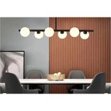 Vivense Plafonyer Beste Sıralı Siyah Camlı Avize, Altılı - 100 cm x 10 cm x 45 cm