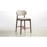 Vivense Polo Bar Sandalyesi, Ceviz Ahşap, Krem Kumaş - 51 cm x 55 cm x 102 cm