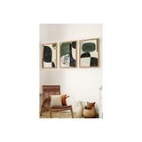 Vivense Premium Ahşap Çerçeveli Üçlü İskandinav Bohem Tablo Seti, Set15, 70x50