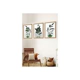 Vivense Premium Ahşap Çerçeveli Üçlü İskandinav Bohem Tablo Seti, Set5, 70x50