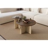 Vivense Private Dekoratif Ceviz Mermer Orta Sehpa Iskandinav, Ceviz - 70 cm x 40 cm x 35 cm
