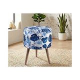 Vivense Pufy Blue Puf, Ahşap Ayak Çok Renkli