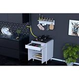Vivense Qplas L Ocak Alti 1 Rafli Set, 56 Cm, Askili Rafli Beyaz